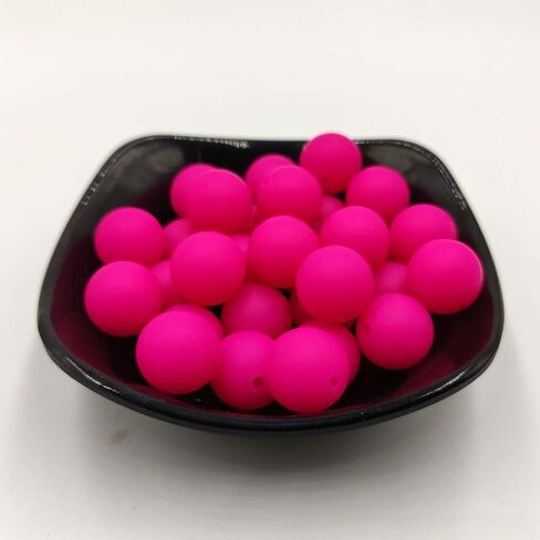 50 قطعة اللون الفوشيه سيليكون الخرز المستديرة الحسية 15 مللي متر سيليكون اللؤلؤ حبة السائبة أمي قلادة DIY بها بنفسك صنع المجوهرات الديكور in Kuwait