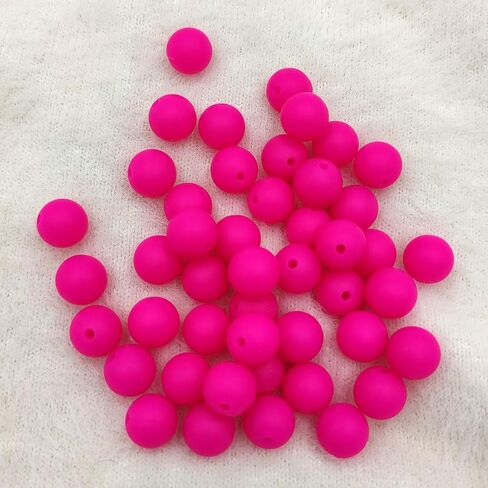 50 قطعة اللون الفوشيه سيليكون الخرز المستديرة الحسية 15 مللي متر سيليكون اللؤلؤ حبة السائبة أمي قلادة DIY بها بنفسك صنع المجوهرات الديكور in Kuwait