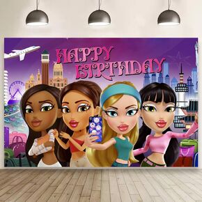 Brat Girl Background Birthday Decorations, Brat Girl Happy Birthday Banner Backdrop for Girls Birthday Party Supplies (5x3ft) in Kuwait