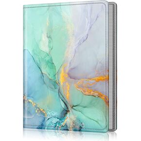 Fintie Photo Album 5x7 Photos - 52 Photos Small Mini Capacity Premium Vegan Leather Cover Photo Book, Portable Wallet Photo Album for Wedding Family Boys Girls Art Work, Dreamy Marble