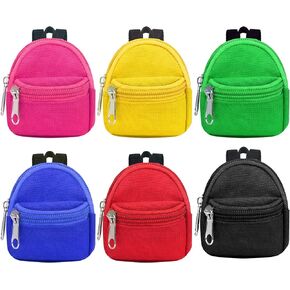 UNICORN ELEMENT 6pcs Doll Backpacks, Mini Zipper School Bags for Dolls, Cute Doll Bags School Supplies Backpack for Doll Accessories
