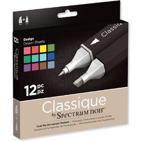 Spectrum Noir Classique Create Alcohol Marker Dual Nib Pens Set-Bright-Pack of 12