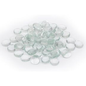 showll 4LB Clear Glass Gemstone,Round Glass Beads,Flat Marble Beads for Vase Fillers,Ideal for Aquariums, Hydroponics Plants, Home Decor in Saudi Arabia