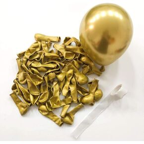 Janinus Metallic Gold Balloons Party Balloons 5 Inches 50 PCS Chrome Gold Balloons Latex Balloons Birthday Balloons for Party