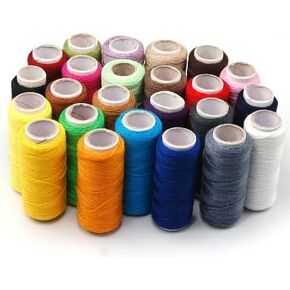 (24 لونًا) - 24 بكرة متنوعة من خيوط الخياطة البوليستر بالحجم الكامل in Kuwait