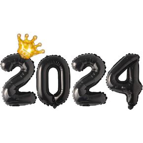 Gadeja 32inch 2024 Black Number Balloons kit,2024 New Years Eve Party Supplies,2024 Happy New Years party decoration,For 2024 theme party decoration,Nye Decorations 2024 Black Number balloons in Saudi Arabia