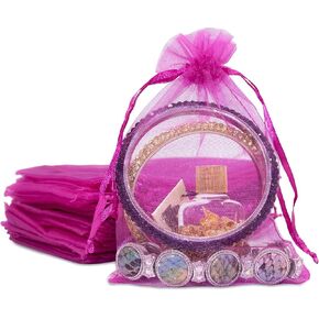 TheDisplayGuys 100-Pack 4x6 Blue Sheer Organza Gift Bags with Drawstring, Jewelry Candy Treat Wedding Party Favors Mesh Pouch in Kuwait
