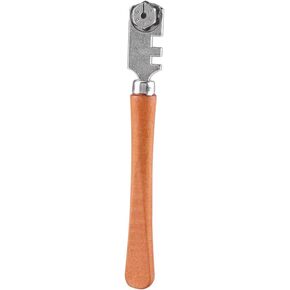 Glass Cutter, Six Wheel Type Oil Glass Cutter, 13MM Length Handheld Glass Cutting Tool with Wood Handle in Saudi Arabia