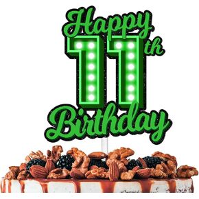 Green Glitter Happy Birthday 41st Cake Topper Let’s Glow Crazy Party Theme Decoration Supplies Men Women Happy 41 Birthday Anniversary Party Decor Supplies in Kuwait