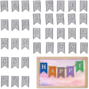 Hying 26 Alphabet Dies for Card Making, Spring Summer Graduation Letters Cutting Die for Birthday crapbooking Paper Crafting Decor DIY Photo Album Metal Winter Capital Letter Die Cuts for Card Making