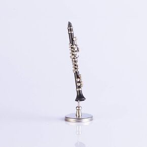 M4MUSIC Mini Black Clarinet Model Collectible Miniature Dollhouse Music Instrument Miniature Replica Clarinet with Stand and Case --- 3 Inches in Saudi Arabia