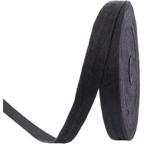 BENECREAT 50 Yards Cotton Twill Tape 0.6 Inch Black Herringbone Twill Tape, Cotton Webbing Tape, Sewing Cotton Ribbon for DIY Craft Sewing Production, Clothing Accessories in Kuwait