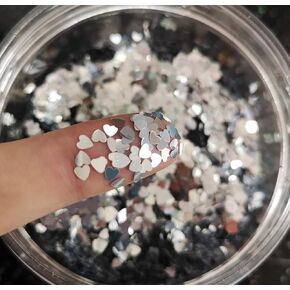 Heart Glitter Confetti 2mm Heart-Shaped Confetti Laser Sequins for Party Decoration, DIY Crafts, Premium Nail Art, Body Art Eye Bling (Holographic Gold) in Kuwait