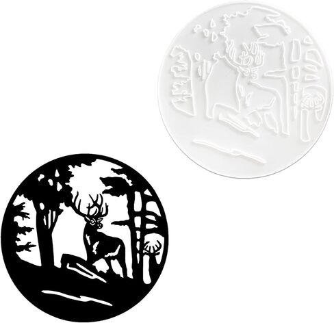 Deer Wall Decor Resin Mold, 12*12 inches Deer Resin Silicone Mold, Unique Resin Molds Deep Forest Deer, for Wall Decor, Home Office Decoration, Resin Casting Art Crafts in Kuwait