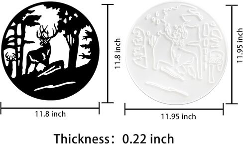 Deer Wall Decor Resin Mold, 12*12 inches Deer Resin Silicone Mold, Unique Resin Molds Deep Forest Deer, for Wall Decor, Home Office Decoration, Resin Casting Art Crafts in Kuwait