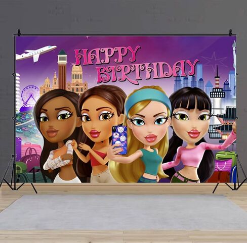 Brat Girl Background Birthday Decorations, Brat Girl Happy Birthday Banner Backdrop for Girls Birthday Party Supplies (5x3ft) in Kuwait