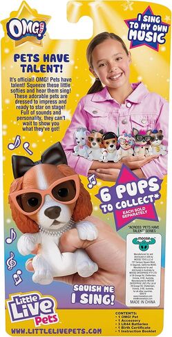 ليتل لايف أو إم جي بيتس لديها موهبة - جرو إسفنجي ناعم تفاعلي يأتي إلى الحياة ويغني ويبكي ويأكل - راقصة الباليه in Kuwait