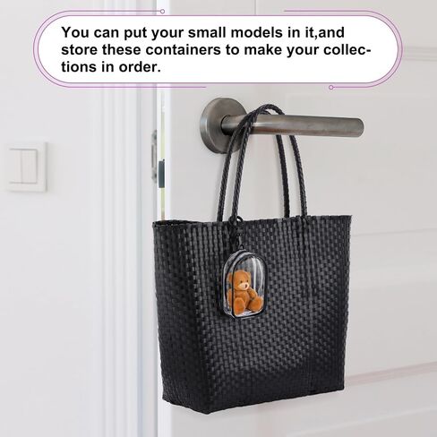 Harloon 6 Pcs Clear Figure Display Bag with Keychain 3.94 x 2.56 x 1.38'' Zipper Clear Display Case Blind Box Display Case Small Doll Storage Bag Hanging Blind Box Organizer for Figures Collectibles in Saudi Arabia