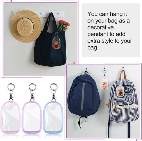 Harloon 6 Pcs Clear Figure Display Bag with Keychain 3.94 x 2.56 x 1.38'' Zipper Clear Display Case Blind Box Display Case Small Doll Storage Bag Hanging Blind Box Organizer for Figures Collectibles in Saudi Arabia