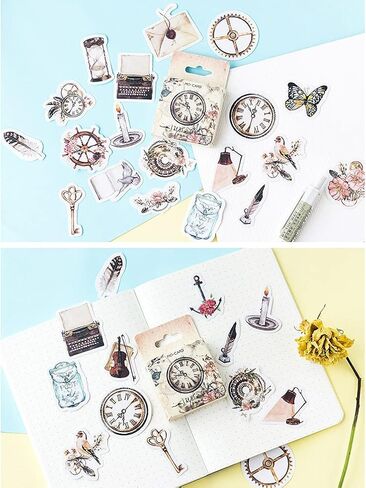 مجموعة ملصقات سكرابوكينغ ذاتية الصنع، اشياء عتيقة، اشياء عتيقة، طيور، جيب ساعة، مصباح ريش، ملصقات جيتار، ملصقات للابتوب والمظاريف، دفتر القصاصات، دفتر القصاصات، المخطط، البطاقات، صناعة الحرف الفنية in Kuwait