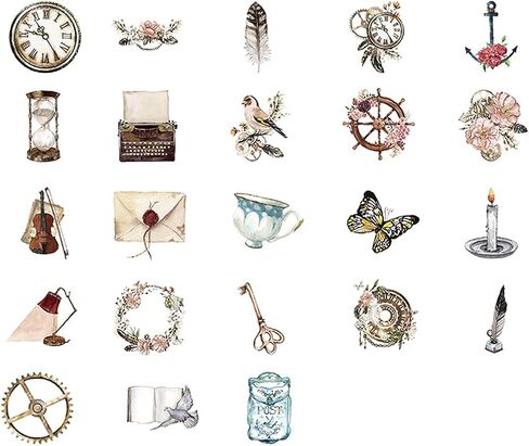 مجموعة ملصقات سكرابوكينغ ذاتية الصنع، اشياء عتيقة، اشياء عتيقة، طيور، جيب ساعة، مصباح ريش، ملصقات جيتار، ملصقات للابتوب والمظاريف، دفتر القصاصات، دفتر القصاصات، المخطط، البطاقات، صناعة الحرف الفنية in Kuwait