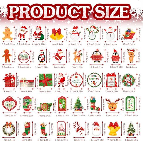 Cholemy 200 Pieces Large Gift Tags for Christmas with Ribbon Tie Strings Holiday Name Tag Labels for Party Gift Bags Wrapping Presents and Packages, 40 Elegant Glitter Designs in Saudi Arabia