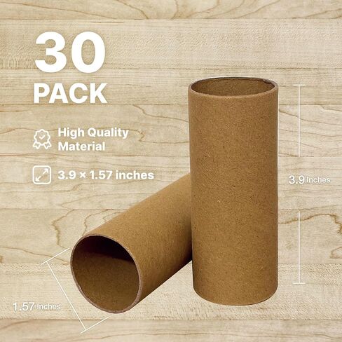 أنابيب من الورق المقوى كرافت رولز - أنابيب من الورق المقوى كرافت DIY، والفصول الدراسية، والديوراما، بني، 1.7 × 3.95 بوصة (30) in Kuwait