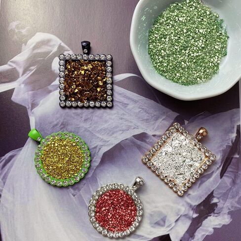 رقائق معدنية غير منتظمة من الزجاج المكتنز مطلية بالذهب 100 غرام 2-4 ملم لفنون الاظافر والحرف اليدوية وحشو المزهرية والايبوكسي والراتنج وصناعة المجوهرات والديكور (ذهبي، 2-4 ملم) in Kuwait