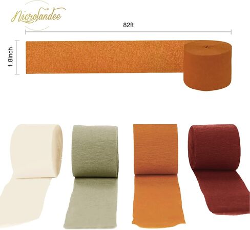 NICROLANDEE Halloween Crepe Paper Streamer Black & Orange 8 Rolls 82ft Long in Kuwait