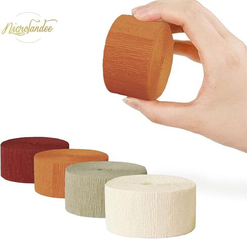 NICROLANDEE Halloween Crepe Paper Streamer Black & Orange 8 Rolls 82ft Long in Kuwait