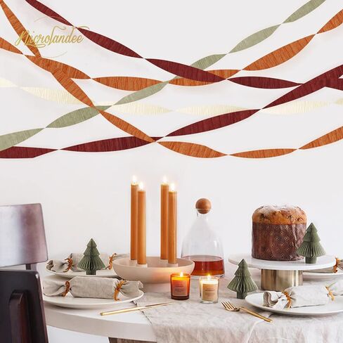 NICROLANDEE Halloween Crepe Paper Streamer Black & Orange 8 Rolls 82ft Long in Kuwait