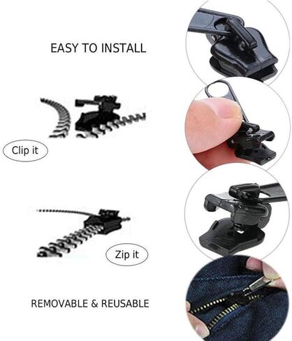 12 قطعة من السحابات السحابية الفورية الشاملة، استبدال 3 احجام يمكنك تركيبها بنفسك، مجموعة اصلاح السحاب، سحاب منزلق للانقاذ والاسنان، مشبك سحاب in Kuwait