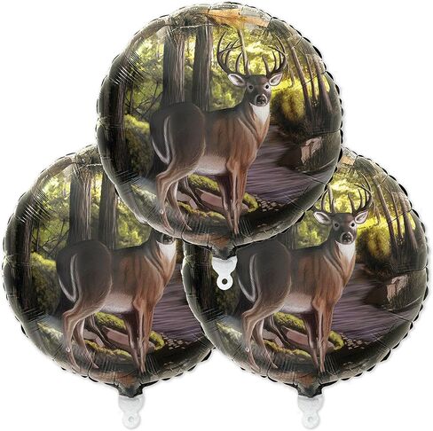 Havercamp Buck Party Balloons (3 pcs.)! 3 Deer (18") Mylar Balloons in Next Camo pattern. Camouflage Motif with Beautiful Buck. Great for Hunter Themed Party, Birthdays, Graduations, Father's Day. in Saudi Arabia