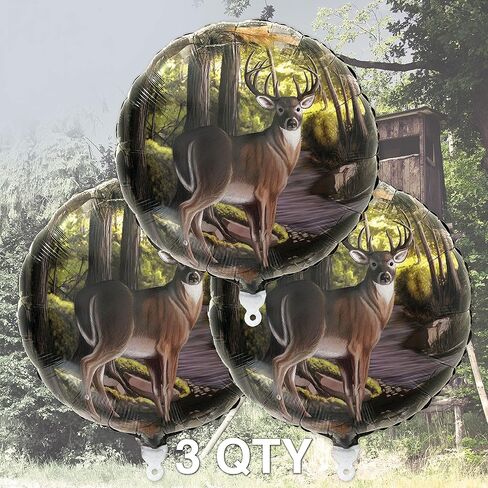 Havercamp Buck Party Balloons (3 pcs.)! 3 Deer (18") Mylar Balloons in Next Camo pattern. Camouflage Motif with Beautiful Buck. Great for Hunter Themed Party, Birthdays, Graduations, Father's Day. in Saudi Arabia