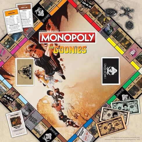 Monopoly® The Goonies | Based on The 80s Adventure Classic Film | Collectible Monopoly Game Featuring Familiar Locations and Iconic Moments in Saudi Arabia