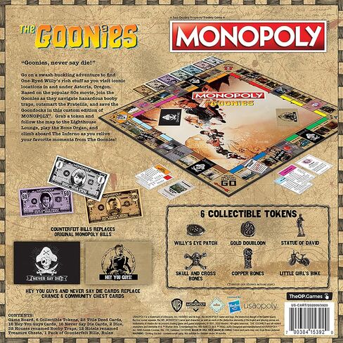 Monopoly® The Goonies | Based on The 80s Adventure Classic Film | Collectible Monopoly Game Featuring Familiar Locations and Iconic Moments in Saudi Arabia