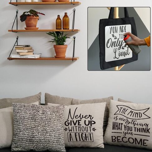 16 قطعة من استنسل الكلمات الملهمة، قوالب اقتباس للطلاء، قوالب اقوال العبارات، استنسل الكلمات الحرفية للرسم على ورق القماش والجدران الخشبية، استنسل لافتات المنزل قابل لاعادة الاستخدام 7.87 × 7.87 انش in Kuwait