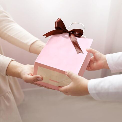 24 عبوة من أكياس الهدايا الورقية مع مناديل من AOZITA، مقاس 8.2 × 4.2 × 10 بوصة، أكياس ورقية متوسطة الحجم للحفلات مع مقابض لاستحمام الطفل، والحرف اليدوية، وحفلات الزفاف، ومستلزمات حفلات أعياد الميلاد، بألوان متنوعة in Kuwait