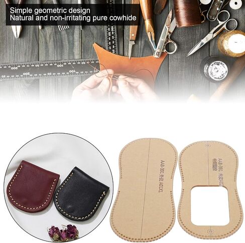 Coin Purse Making Template, Leather Wallet Pattern Set Making Stencil Kit Clear Acrylic Template for DIY Leather Craft Tool in Saudi Arabia