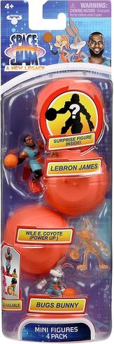 Moose Toys Space Jam: A New Legacy - 4 عبوات - 2 بوصة ليبرون، دافي داك، لولا باني، و1 شخصيات غامضة - خط البداية، متعدد الألوان (14573) in Saudi Arabia