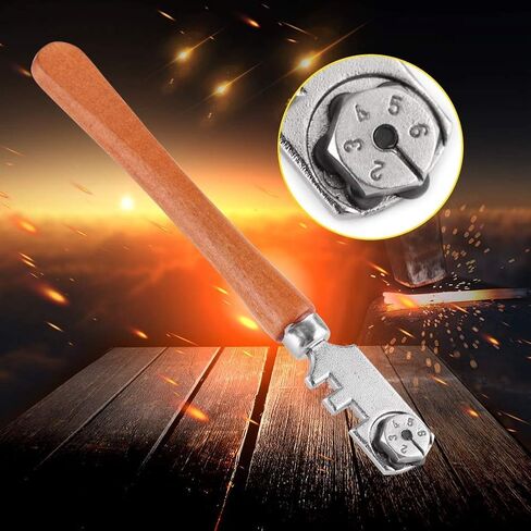 Glass Cutter, Six Wheel Type Oil Glass Cutter, 13MM Length Handheld Glass Cutting Tool with Wood Handle in Saudi Arabia