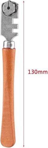 Glass Cutter, Six Wheel Type Oil Glass Cutter, 13MM Length Handheld Glass Cutting Tool with Wood Handle in Saudi Arabia