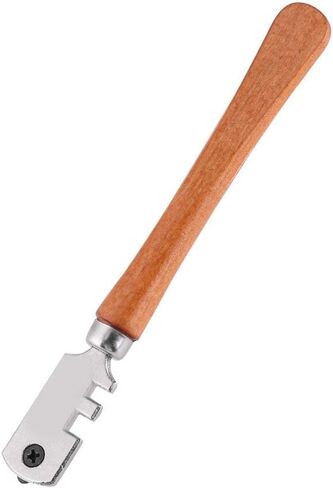 Glass Cutter, Six Wheel Type Oil Glass Cutter, 13MM Length Handheld Glass Cutting Tool with Wood Handle in Saudi Arabia