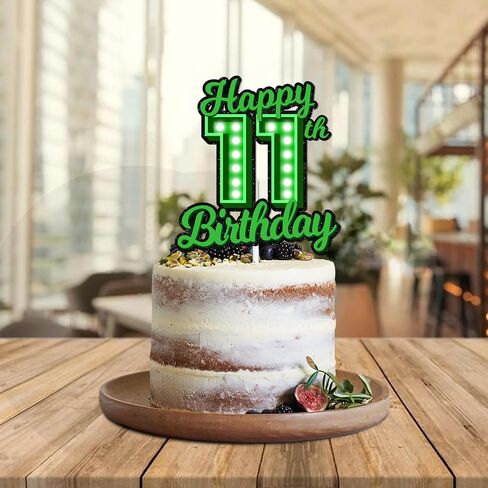 الأخضر بريق عيد ميلاد سعيد 42 كعكة توبر دعونا توهج مجنون موضوع الطرف لوازم الديكور بنين بنات سعيد 42 عيد ميلاد الذكرى لوازم ديكور الحفلات in Kuwait