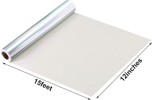 مكواة الفينيل ثلاثية الأبعاد HTV الناقلة للحرارة على مادة فضية (12 بوصة × 15 قدم) لفافة متغيرة الألوان من الفناء للقمصان أو الأقمشة التي تصنعها بنفسك in Kuwait