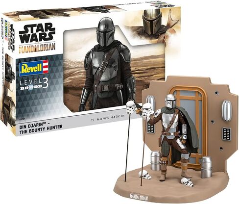 Revell 06784 The Mandalorian The Bounty Hunter' Figure 1:9 Scale Figure Model Kit, Unpainted in Saudi Arabia