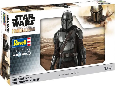 Revell 06784 The Mandalorian The Bounty Hunter' Figure 1:9 Scale Figure Model Kit, Unpainted in Saudi Arabia