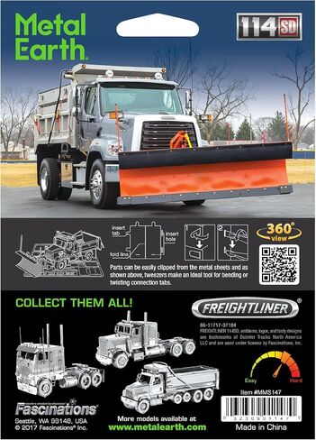 Metal Earth Fascinations Freightliner Snow Plow 3D Metal Model Kit Bundle with Tweezers in Saudi Arabia