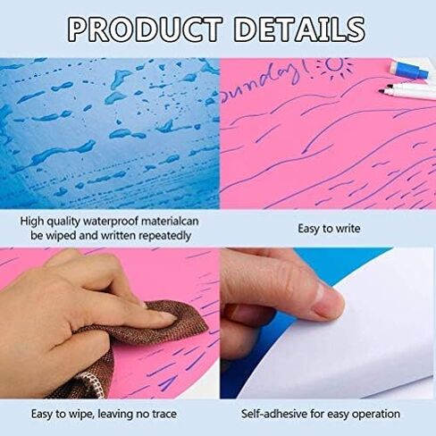 دوائر ملونة قابلة للمسح الجاف، دوائر ملونة قابلة للمسح الجاف لطاولات الفصل الدراسي والمكتب، دوائر ملونة قابلة للمسح الجاف للسبورة البيضاء، ملصقات فينيل قابلة للازالة للجدار للطلاب in Kuwait