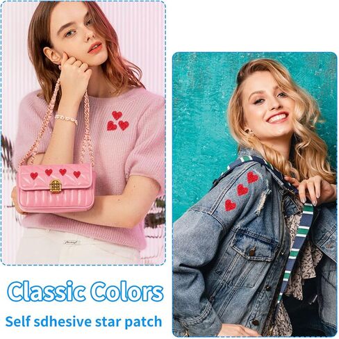 26 Pieces Heart Shape Iron on Patches Rhinestone 4 Sizes Bling Heart Patches Rhinestone Adhesive Applique Hearts Glitter Crystal Patches for Clothing Jeans Shoes Bags Hats Repair Decoration(Red) in Saudi Arabia